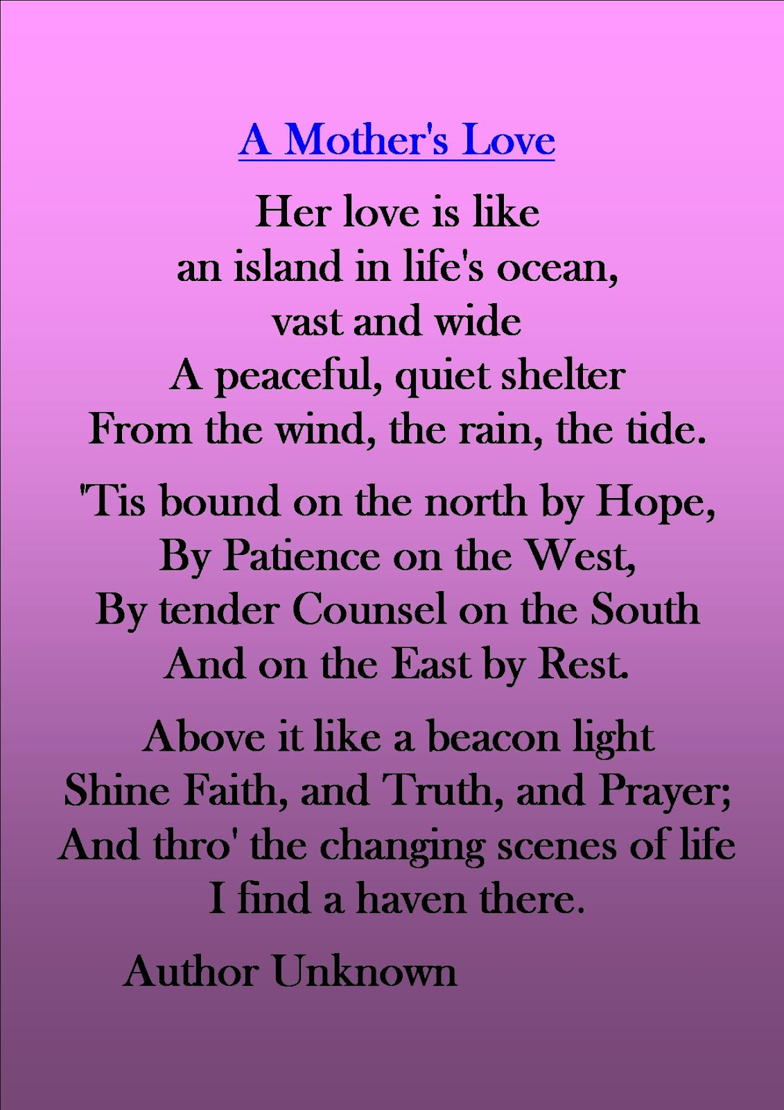 Missing Mom Poems