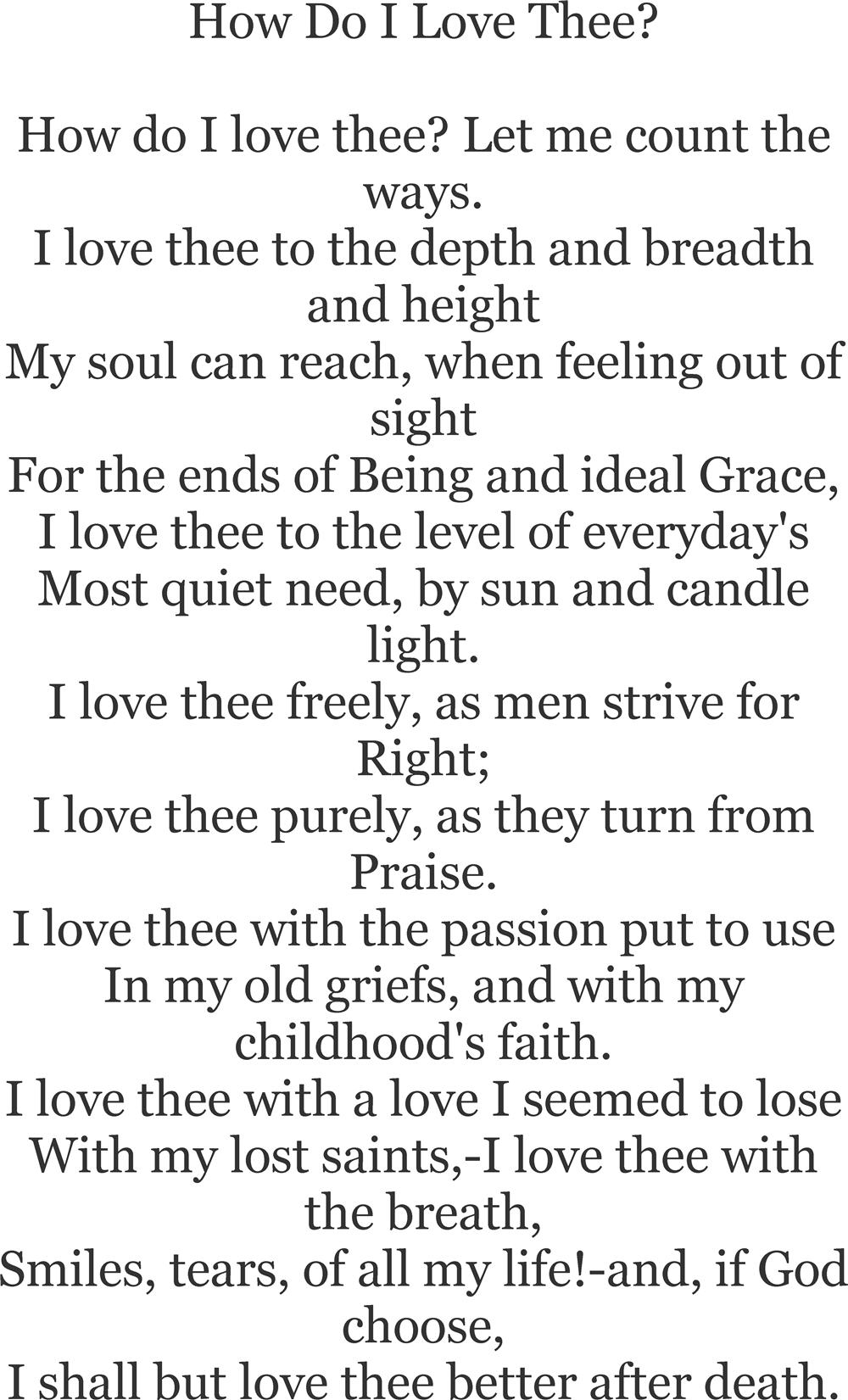 👍 Elizabeth barrett browning i love thee. How Do I Love Thee? 43) By Elizabeth Barrett