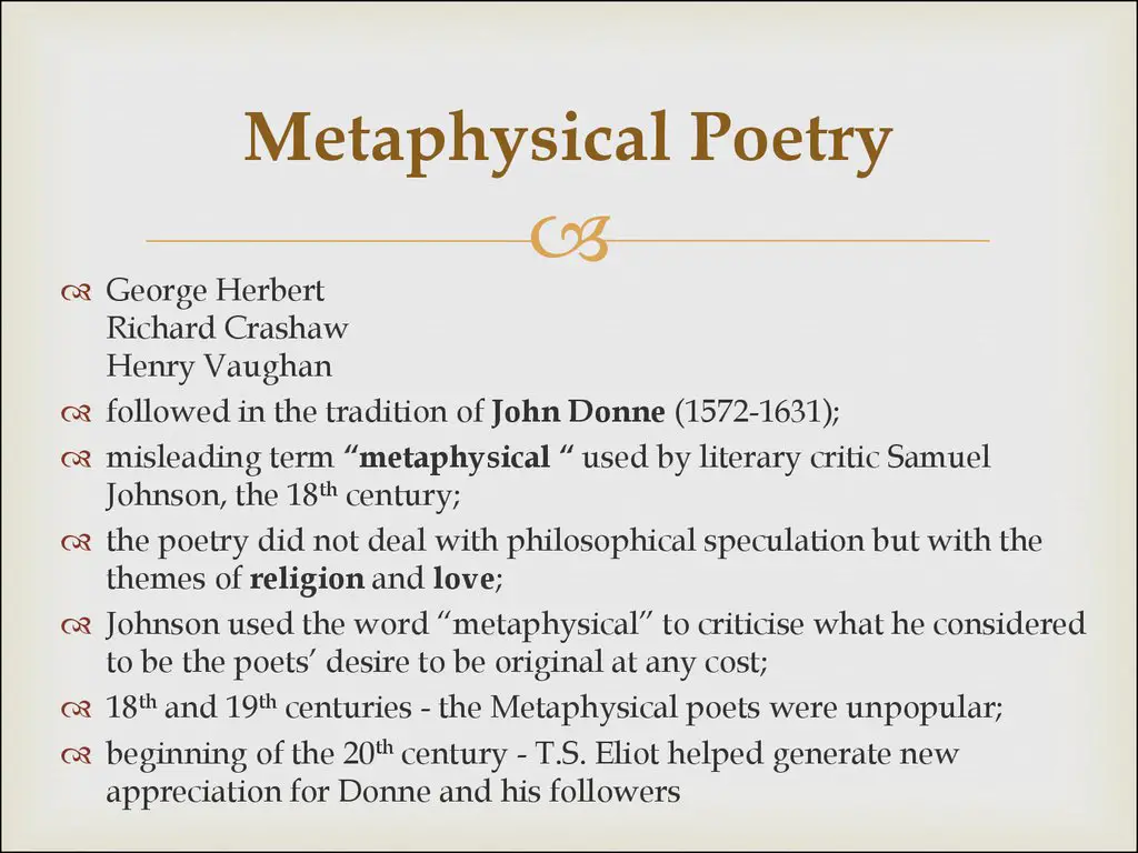 Metaphysical Poems