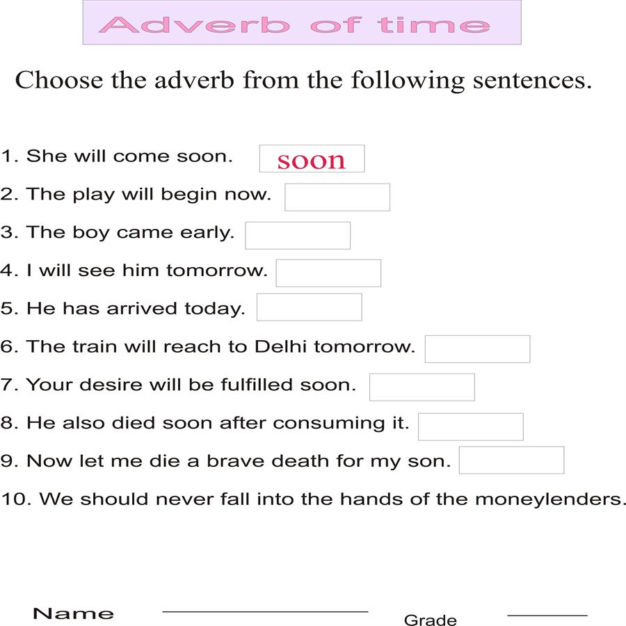 Adverbs Of Time Worksheet Adverbs Of Time Often Work Best When Placed 