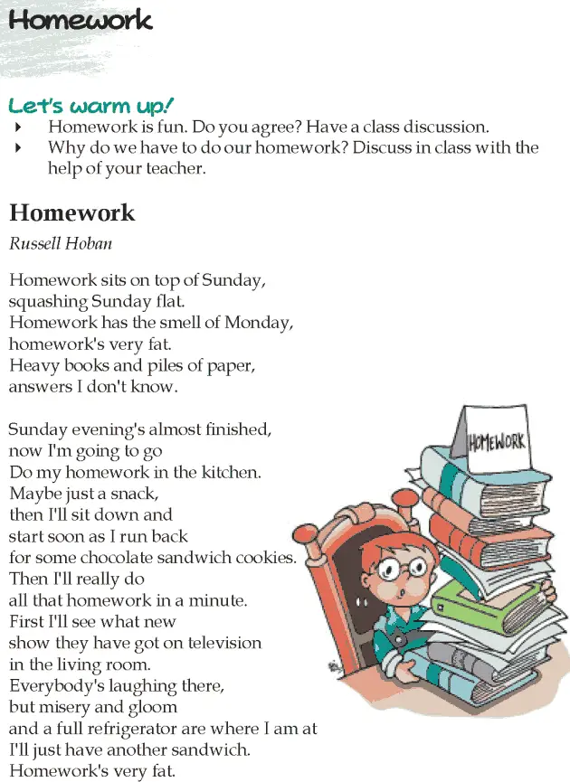homework poem summary