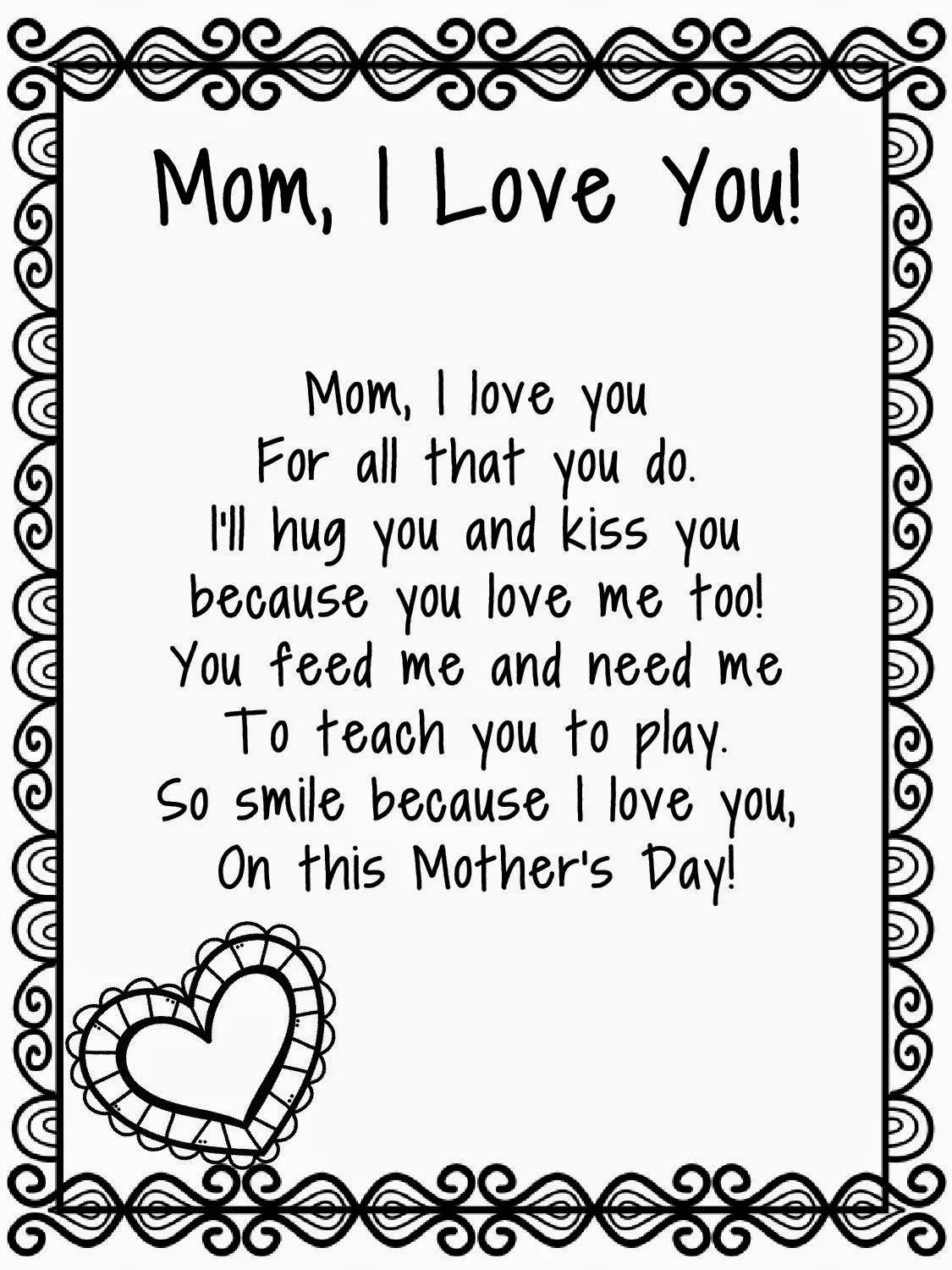 Children's mothers day Poems