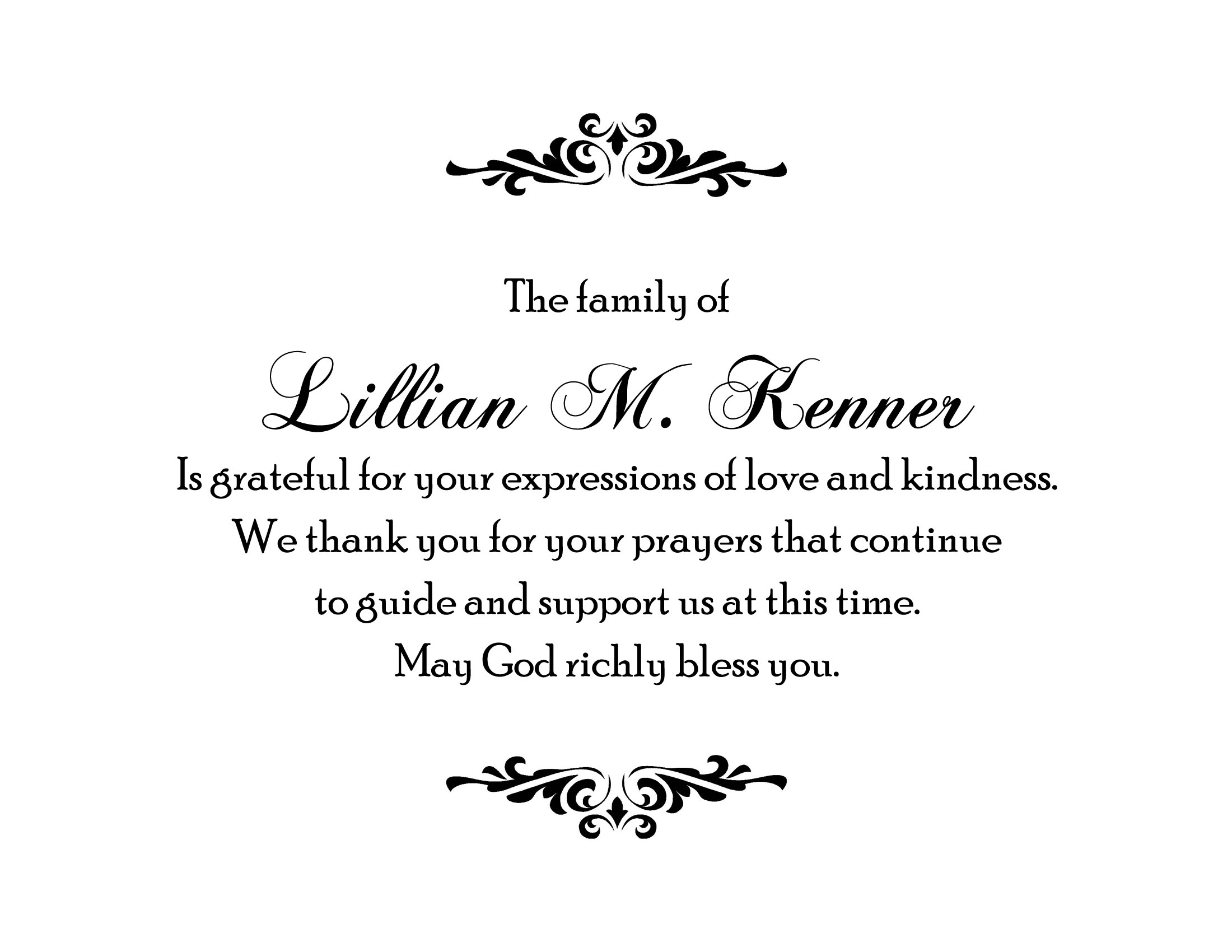 thank you card for funeral
