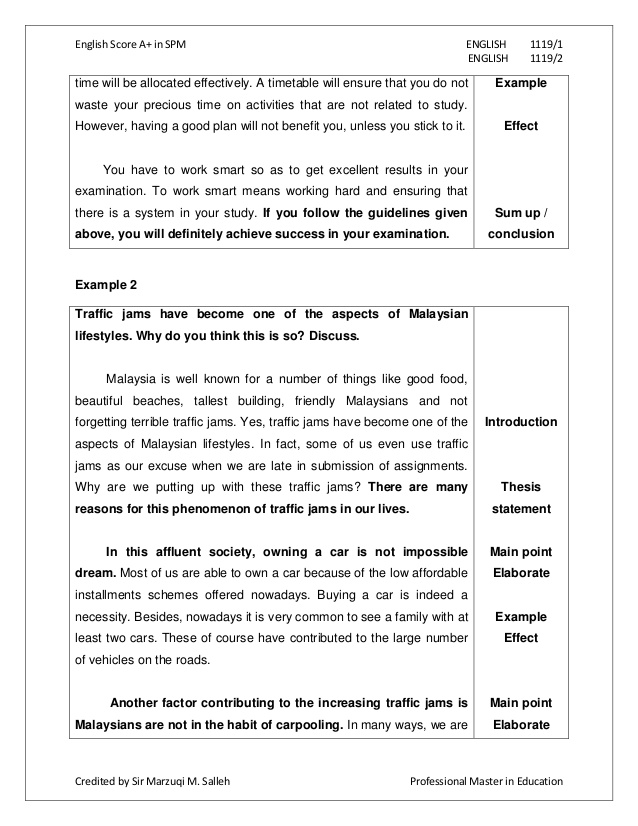 Spm 2015 English Paper 1 Sample Answer