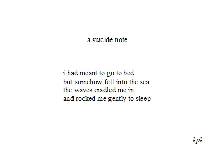 suicide note poem
