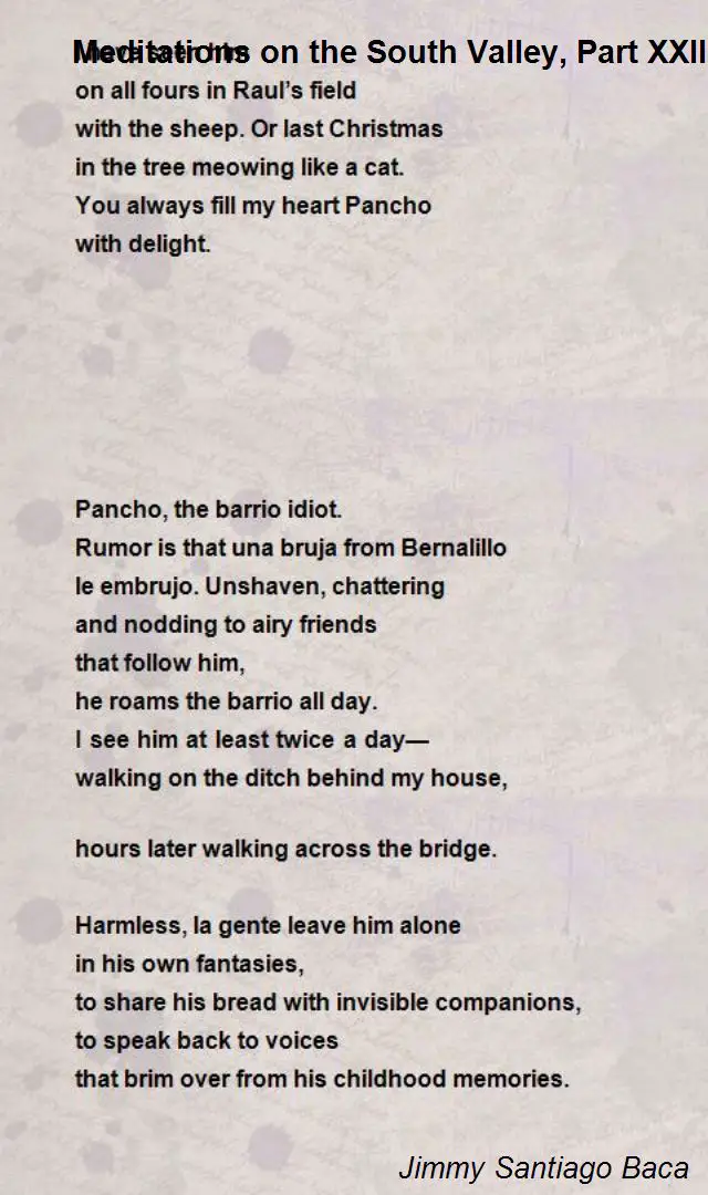 Jimmy Santiago Baca Poems