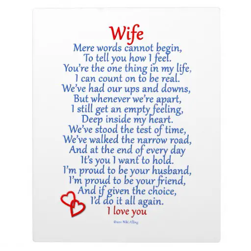 I love my wife Poems
