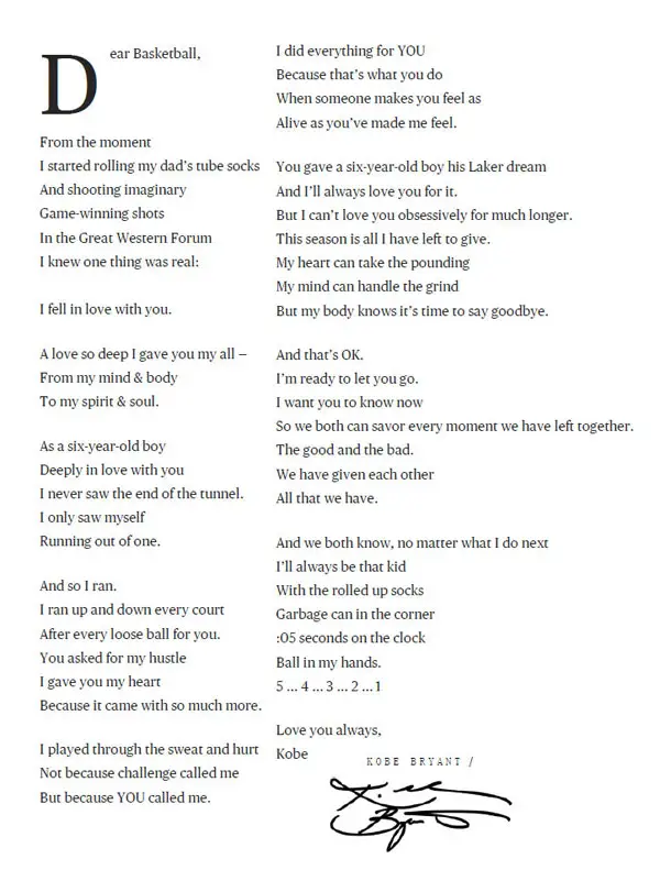 Kobe bryant Poems