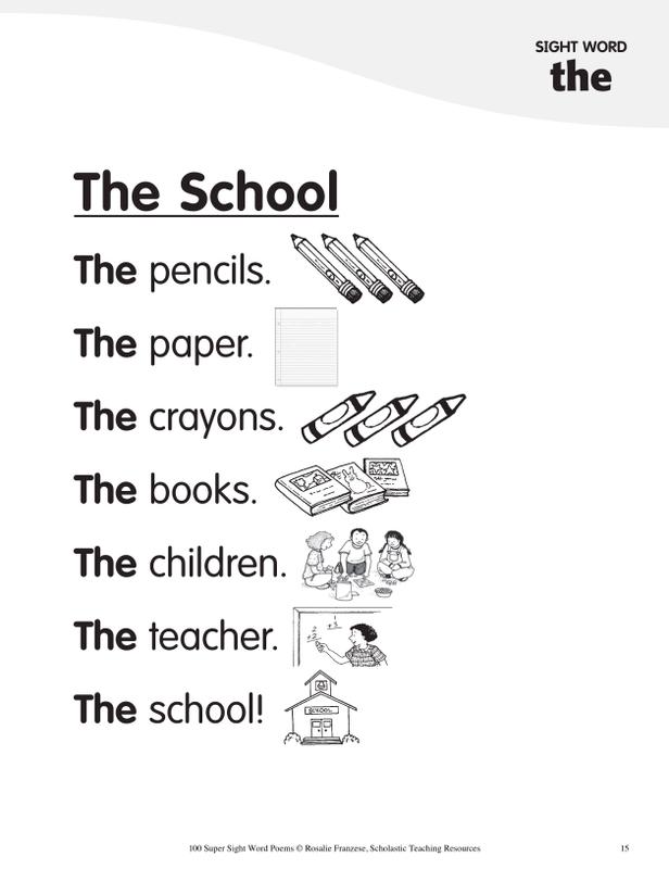 Sight Word Poems Flip Chart