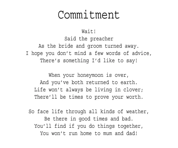 commitment poems