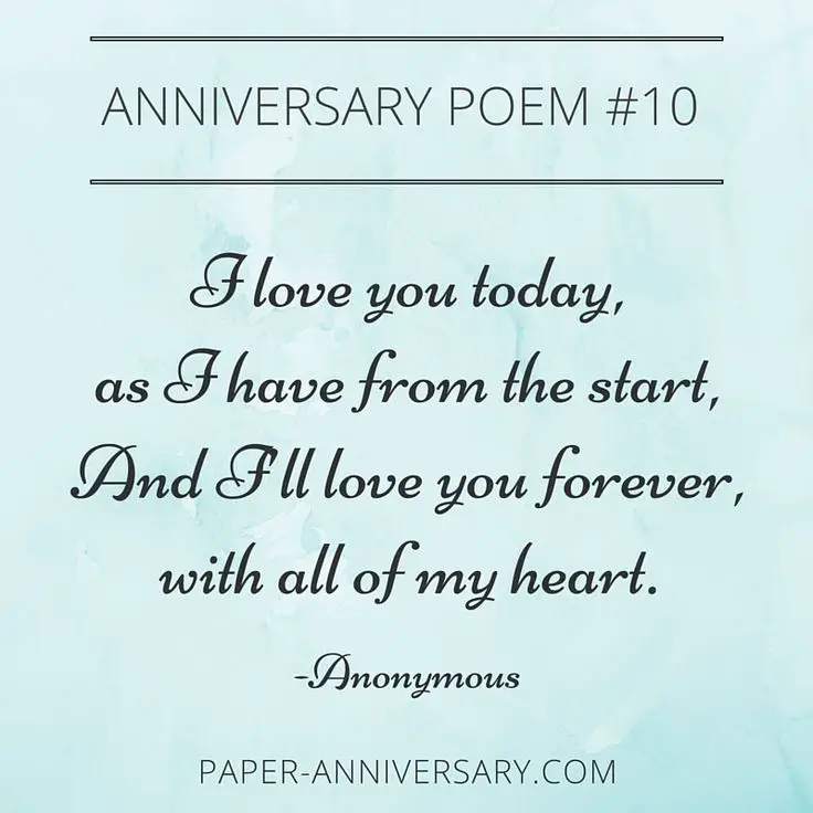 1st anniversary poems for wife