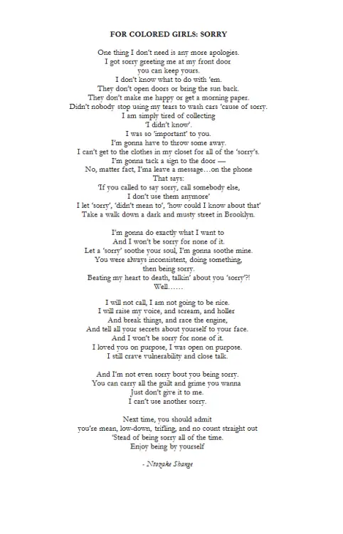 Download Sorry Ntozake Shange Poems Images