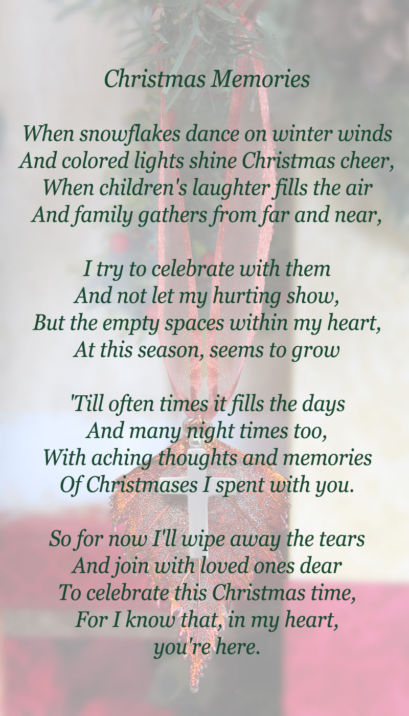 Christmas memorial Poems