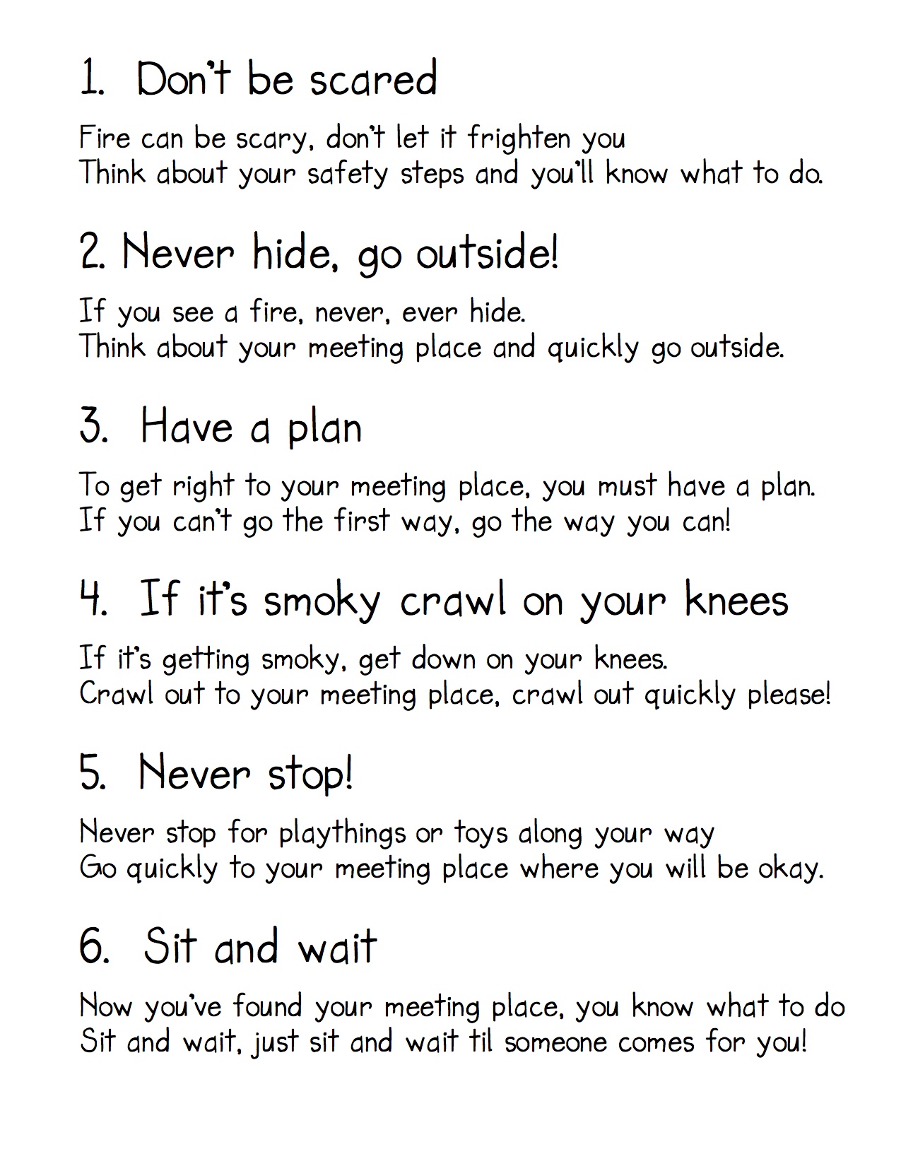 Fire safety Poems