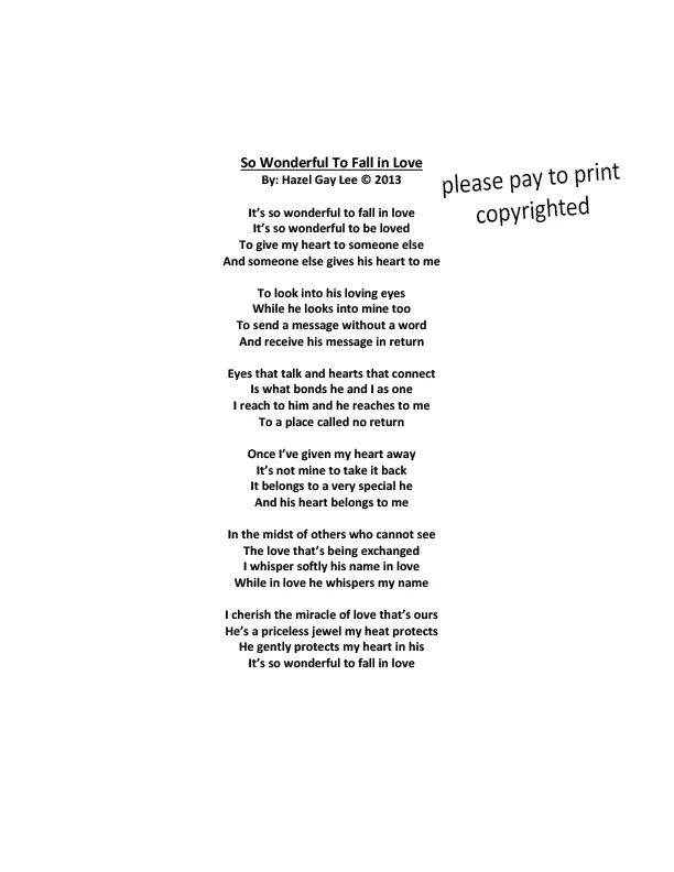 Falling in love Poems