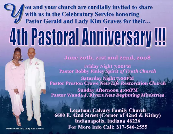 Pastor Anniversary Invitation Koran Sticken Co