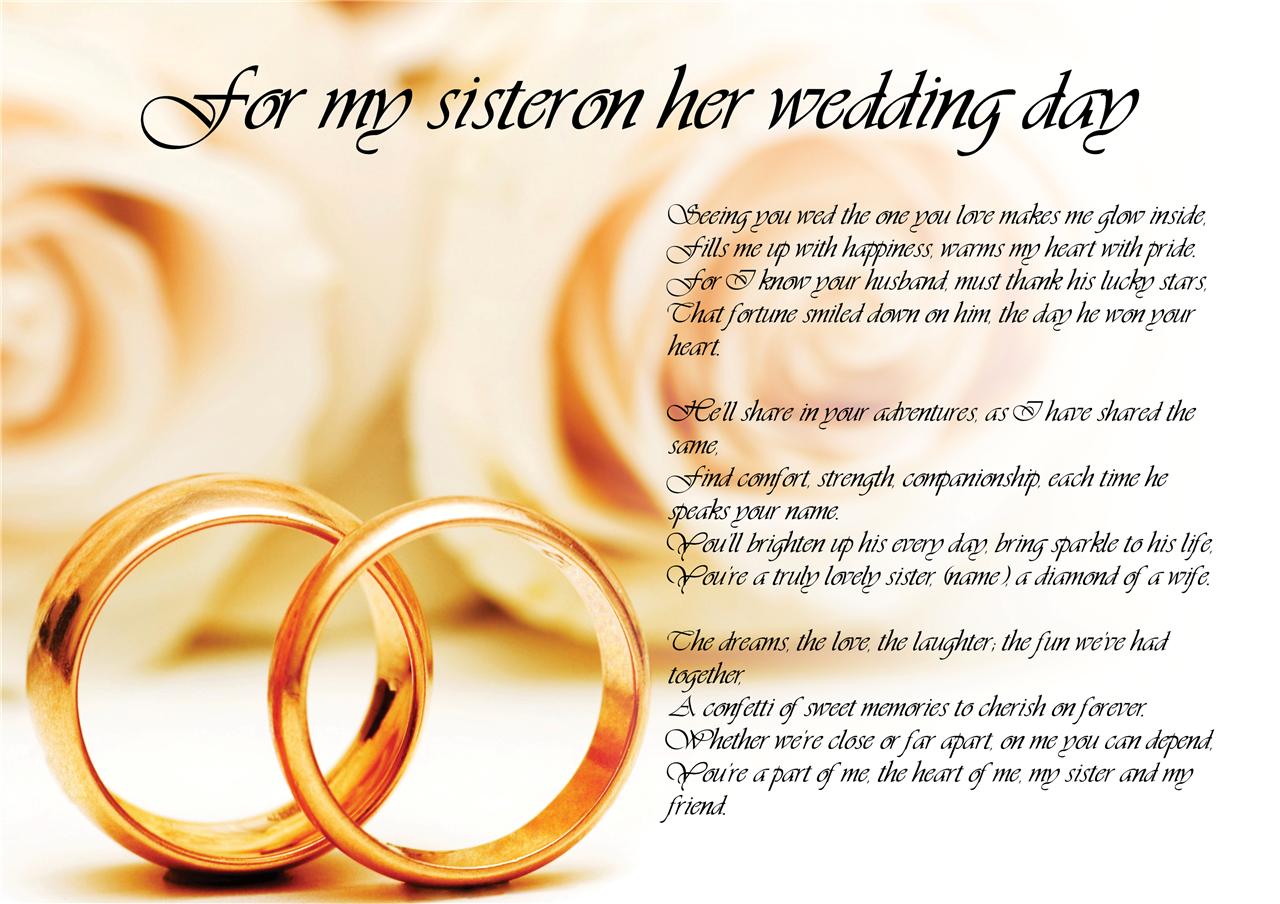 Sister Wedding Poems