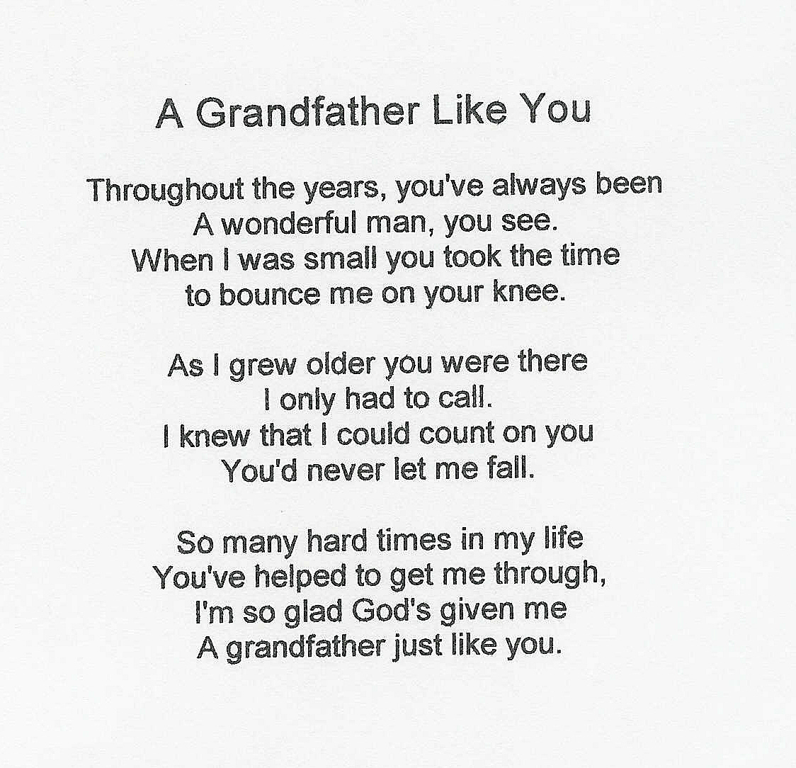 Grandfather Granddaughter Poems