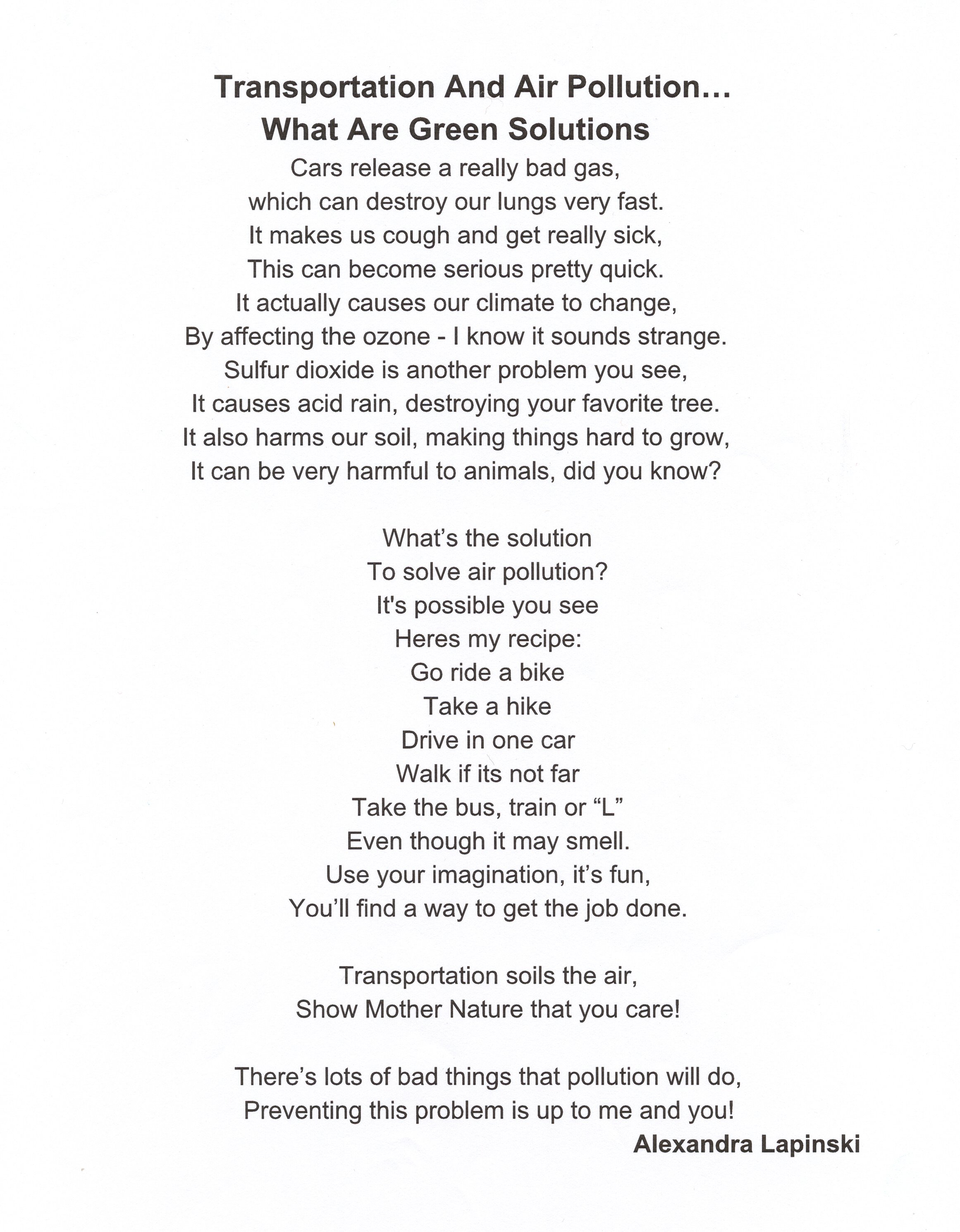 Poems About Air Pollution