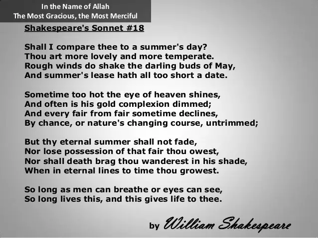 shakespearean love sonnet examples by students