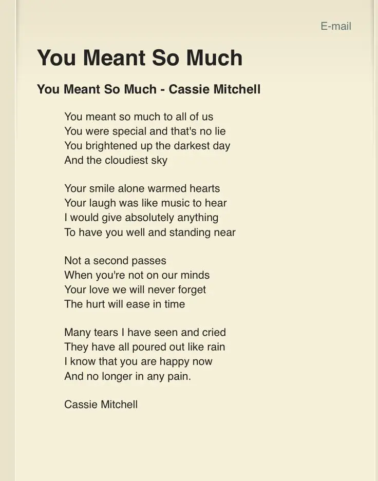 Christian Funeral Poems