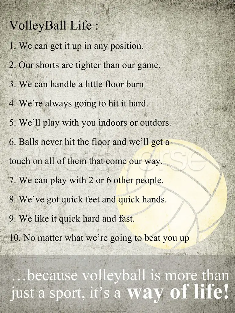 Volleyball Inspirational Poems