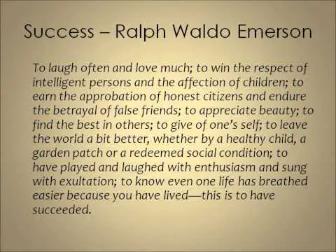 success ralph waldo emerson poem