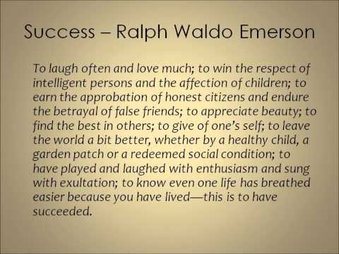 success ralph waldo emerson poem