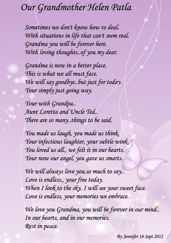Goodbye grandma Poems