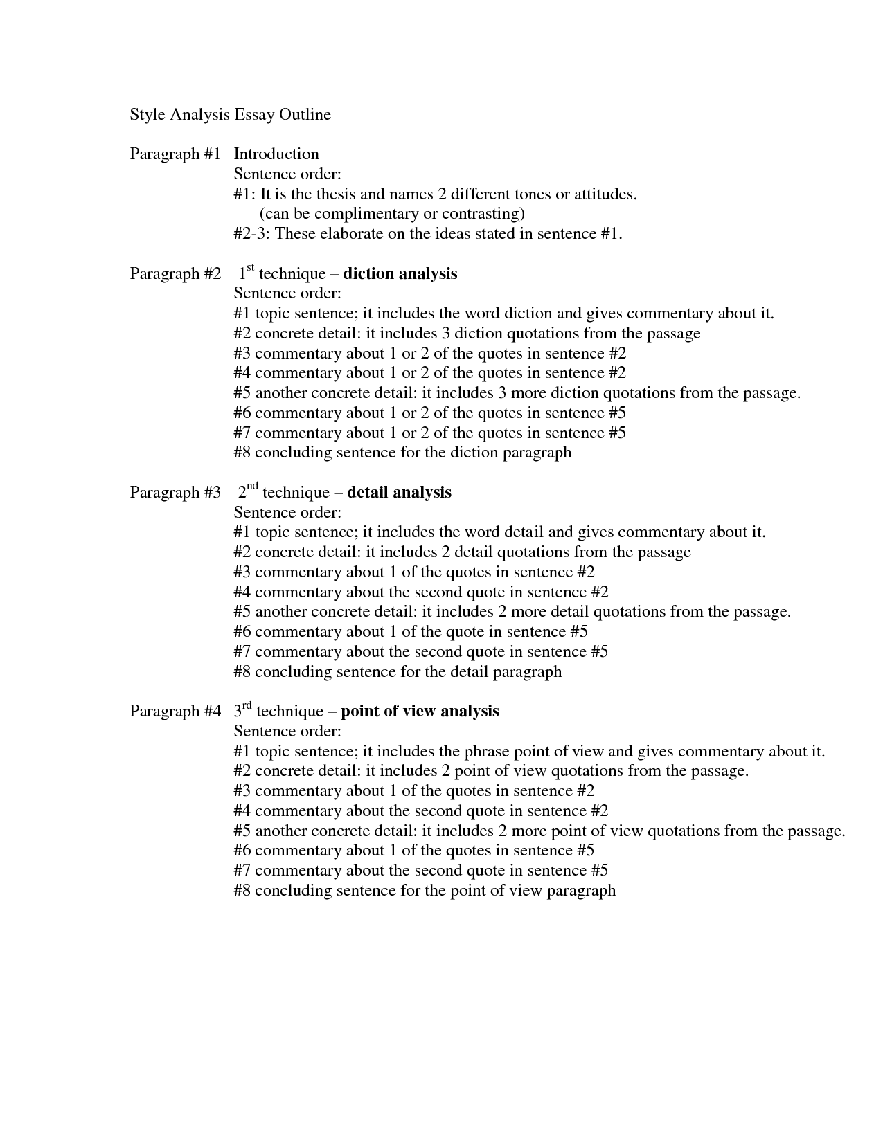 poem analysis outline