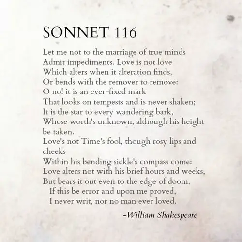 william shakespeare poetry about love