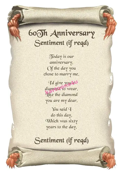 60th Wedding Anniversary Poems