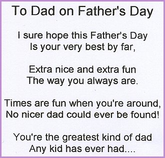 fathers day poems for preschoolers