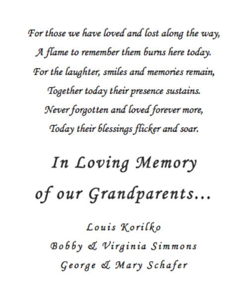 Wedding Remembrance Poems