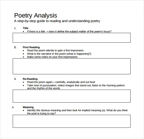 Sample poetry analysis essay