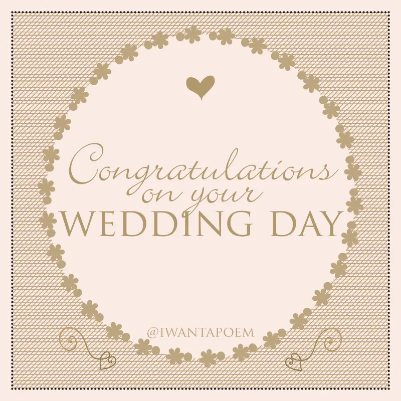Wedding Congratulations Poems
