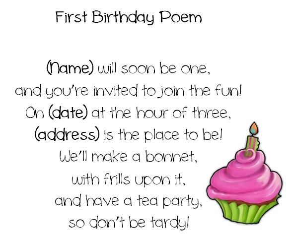 58 1st birthday poetry