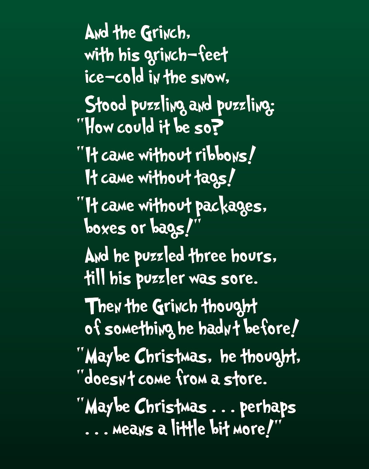 Printable Grinch Poem