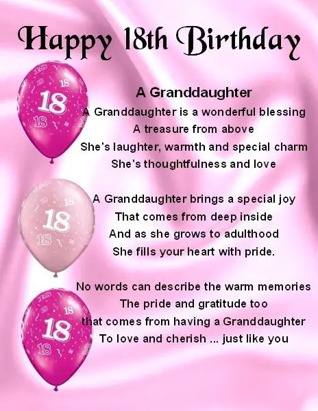 Happy Birthday Granddaughter Poems