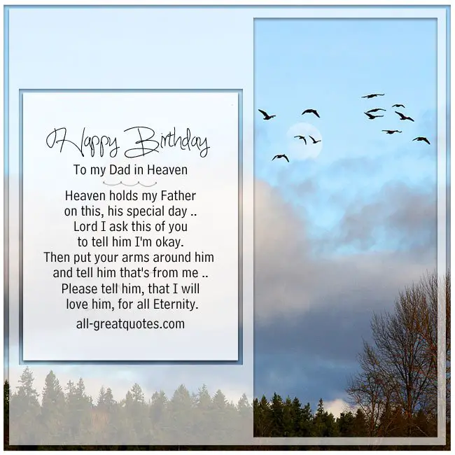 Happy Birthday To My Dad In Heaven Poems