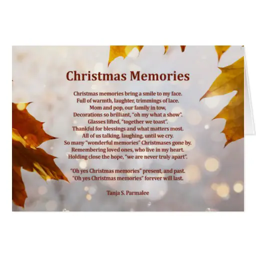 Christmas memorial Poems