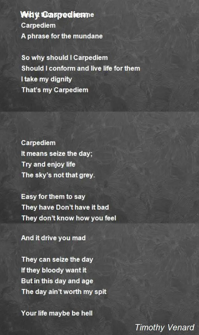 carpe diem poetry definition