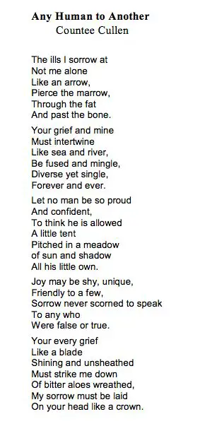 tableau poem by countee cullen