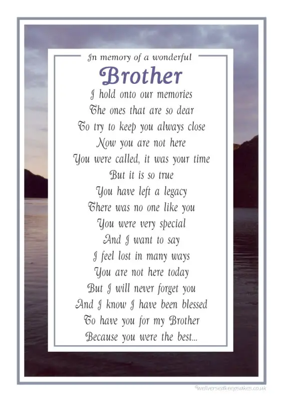 Brother memorial Poems