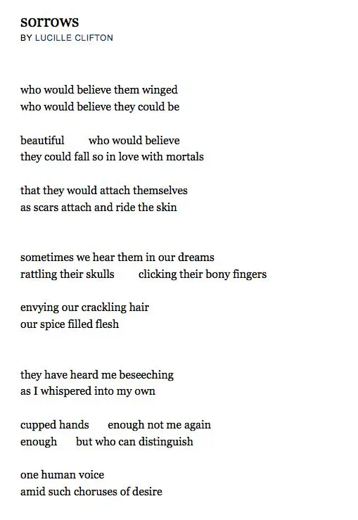 Lucille clifton Poems