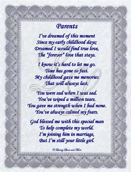 Genie's Poems Mom and Dad Poem Print Saying Gift, Thank You Mom Dad, Mom  Dad Appreciation, Gift Present Poem For Parents Anniversary