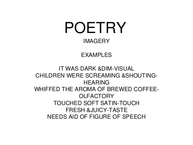 Imagery in Poems