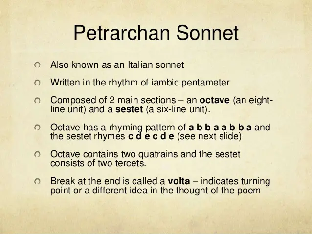 petrarchan sonnet examples by students