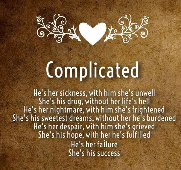 Complicated relationship Poems