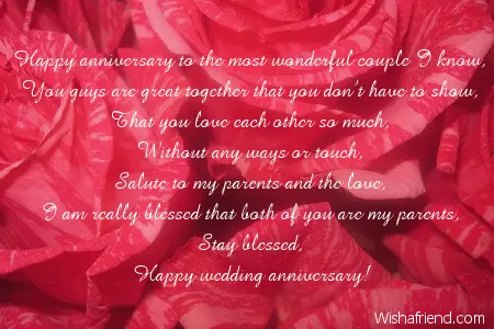 Parents Anniversary Poems